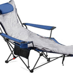 Premium Reclining Camping Chair with Footrest & Headrest – 4-Position Adjustable Recline