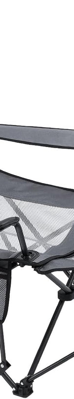 Premium reclining camping chair with footrest and headrest- 4-position adjustable recline - Grey without Cotton Pad (Single Pack)