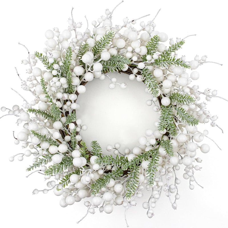 Christmas Berry Wreath for Front Door – Winter Pine Holiday Décor