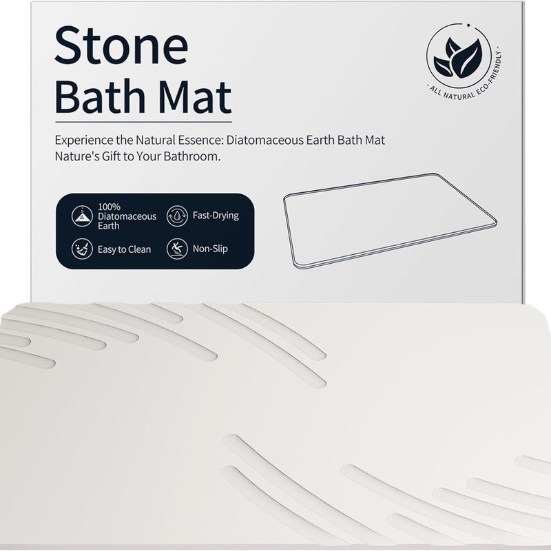 Stone Bath Mat – Quick-Dry, Non-Slip Pad Included