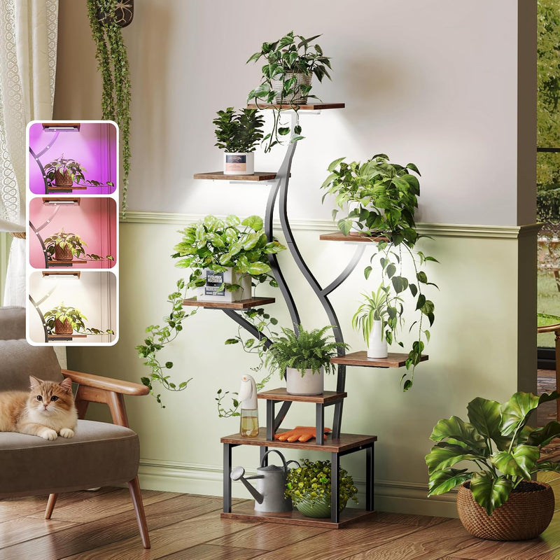 Plant Stand with Grow Lights – Indoor Plant Shelf, 4 to 9 Tiers