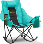 Oversized Folding Rocking Camping Chair with Padded Headrest