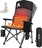 Heated Camping Chair for Adult Outdoor Activities - Portable Folding Heated Chair with 3 Adjustable Heat Levels, Heating Backrest Cushion Support 264LBS for Patio Camping (Battery Not Included)