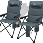 Reclining Camping Chair – 3-Position High-Back Folding Chair with Lumbar Support