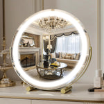 LED Vanity Mirror with Halo Lights – Dimmable, Touch Control, 360° Rotation