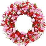 VALENTINE WREATHS FOR FRONT DOOR – HEART & BERRY FLORAL WREATH FOR VALENTINE’S DAY DÉCOR