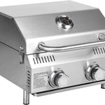 PORTABLE STAINLESS STEEL TABLETOP PROPANE GRILL – 2 & 3 BURNER OUTDOOR BBQ OPTIONS