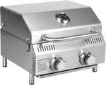 PORTABLE STAINLESS STEEL TABLETOP PROPANE GRILL – 2 & 3 BURNER OUTDOOR BBQ OPTIONS - Media 1