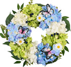 HYDRANGEA WREATH FOR FRONT DOOR – ARTIFICIAL FLORAL PORCH DÉCOR
