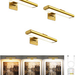 Rechargeable Picture Lights for Wall, 3-Pack — Round or Rectangular