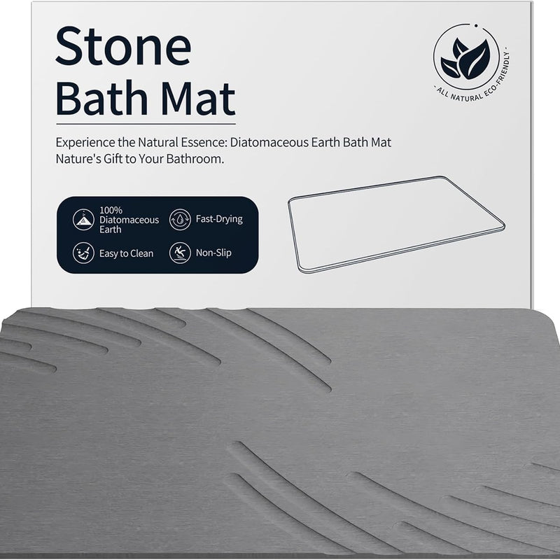 Stone Bath Mat – Quick-Dry, Non-Slip Pad Included