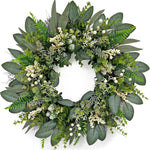 Eucalyptus Wreath for Front Door – Farmhouse Greenery Décor in 5 Styles (20"–26")