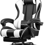 GAMING CHAIR WITH FOOTREST – LUMBAR SUPPORT & 360° SWIVEL