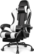 GAMING CHAIR WITH FOOTREST – LUMBAR SUPPORT & 360° SWIVEL