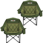 Oversized Camping Chairs 2 Pack – Extra-Large Folding Outdoor Chairs, Padded