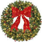 PRE-LIT CHRISTMAS WREATH – WARM LED DOOR DÉCOR