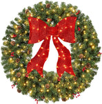 PRE-LIT CHRISTMAS WREATH – WARM LED DOOR DÉCOR - Media 1