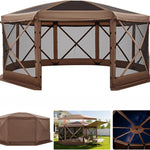 15x15 Pop-Up Gazebo Screen Tent – Large Outdoor Screen House with Mesh Walls & Carry Bag
