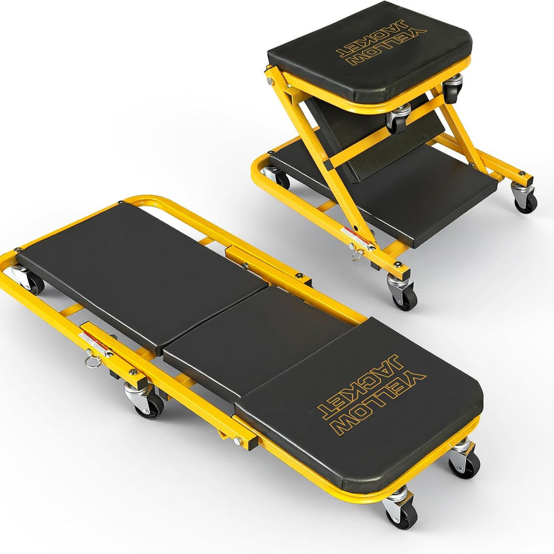 2-in-1 Mechanic Creeper Seat - Folding Z-Creeper, 300-450 lb