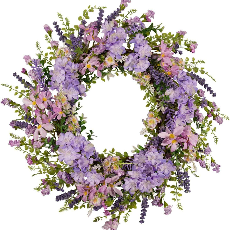 HYDRANGEA WREATH FOR FRONT DOOR – ARTIFICIAL FLORAL PORCH DÉCOR