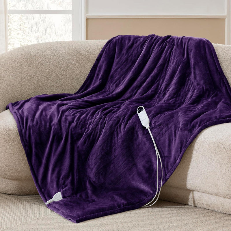 Heated Throw Blanket – Flannel & Sherpa, 6 Heat Levels