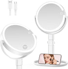 LED Makeup Mirror with Adjustable Brightness – Dual-Sided, Rechargeable