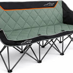 Oversized Padded 3-Person Folding Camping Loveseat Chair – Heavy Duty Outdoor Seating
