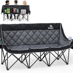 Oversized Padded 3-Person Folding Camping Loveseat Chair – Heavy Duty Outdoor Seating