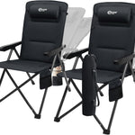 Reclining Camping Chair – 3-Position High-Back Folding Chair with Lumbar Support
