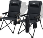 Reclining Camping Chair – 3-Position High-Back Folding Chair with Lumbar Support