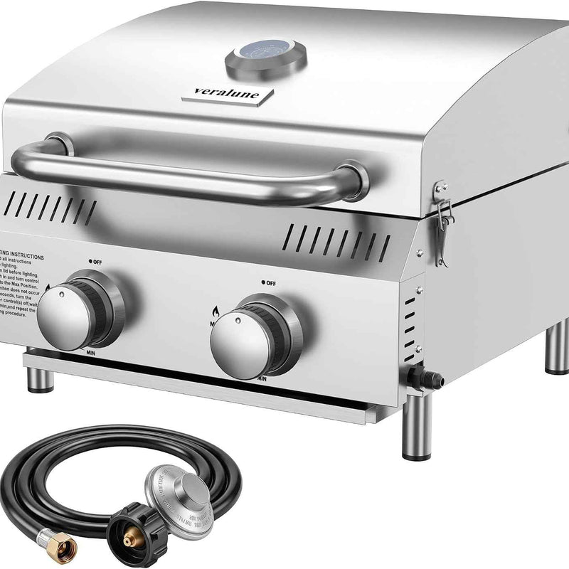 PORTABLE STAINLESS STEEL TABLETOP PROPANE GRILL – 2 & 3 BURNER OUTDOOR BBQ OPTIONS