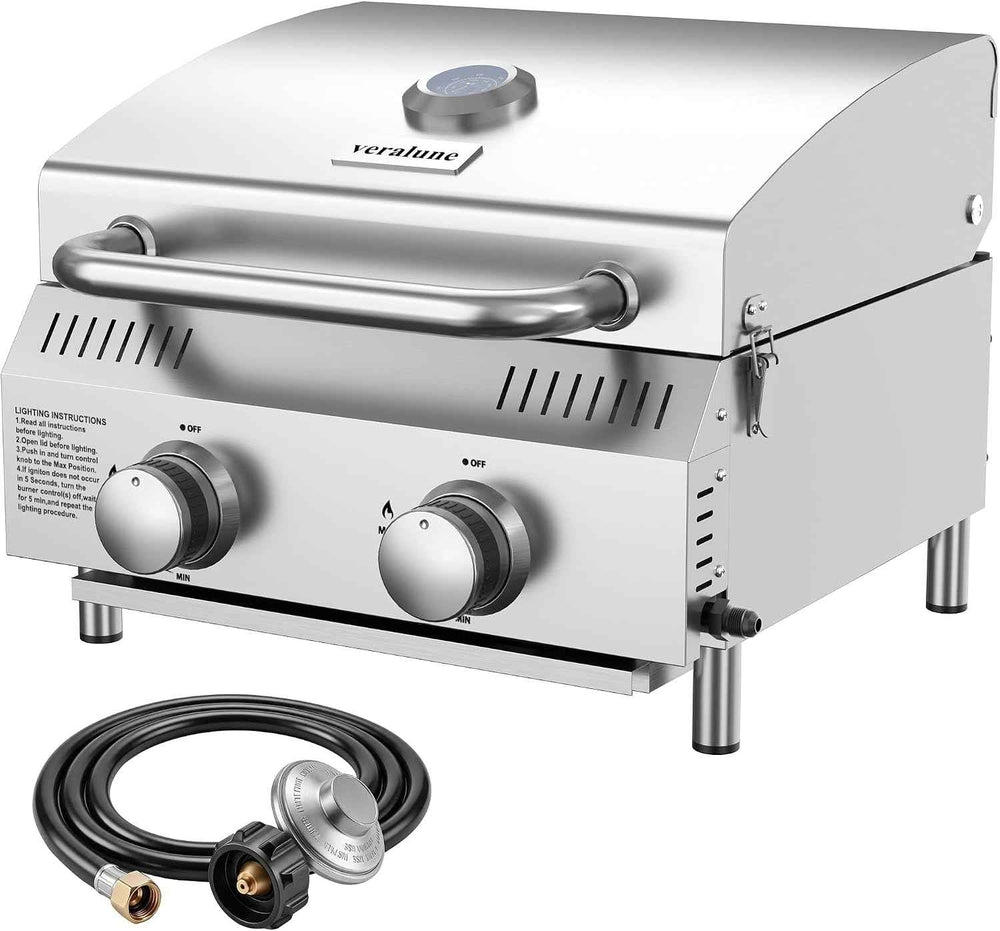 PORTABLE STAINLESS STEEL TABLETOP PROPANE GRILL – 2 & 3 BURNER OUTDOOR BBQ OPTIONS
