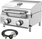PORTABLE STAINLESS STEEL TABLETOP PROPANE GRILL – 2 & 3 BURNER OUTDOOR BBQ OPTIONS
