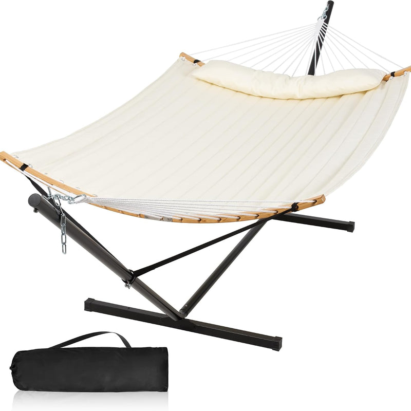 2-Person Hammock with Adjustable-Height Stand, Pillow & Carrying Bag