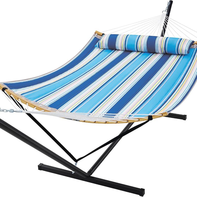 2-Person Hammock with Adjustable-Height Stand, Pillow & Carrying Bag