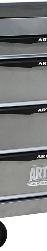Red steel 5-drawer desktop tool box organizer - 4 Drawer / Silver With wheels ( 20.9" × 13.0" × 30.5")