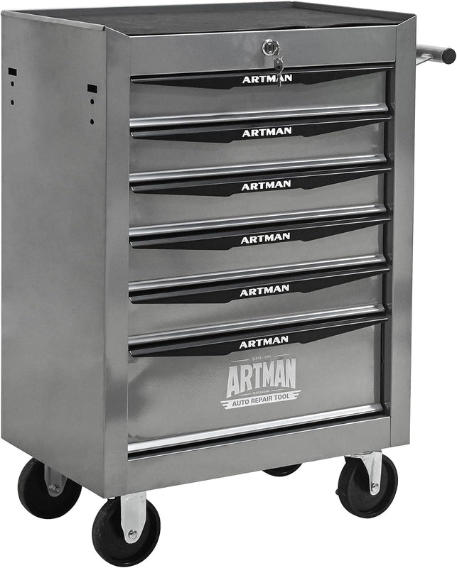 Red steel 5-drawer desktop tool box organizer