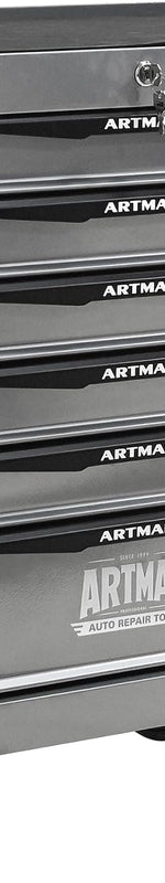 Red steel 5-drawer desktop tool box organizer - 6 Drawer / Silver With wheels (20.9" × 13.0" × 30.5")