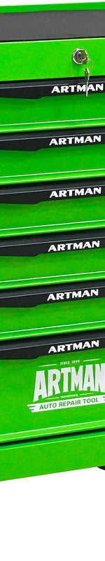 Red steel 5-drawer desktop tool box organizer - 6 Drawer / Green With wheels (20.9"x13"x30.5")