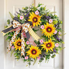SUNFLOWER WREATH FOR FRONT DOOR – SUMMER FLORAL PORCH DÉCOR