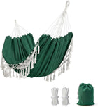 Boho Macrame Double Hammock Swing with Tassels – 2-Person Hanging Hammock Bed for Indoor & Outdoor Relaxation