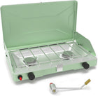 PORTABLE PROPANE CAMPING STOVE – 2 & 3 BURNER OUTDOOR STOVE WITH GRILL & WIND PROTECTION
