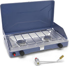 PORTABLE PROPANE CAMPING STOVE – 2 & 3 BURNER OUTDOOR STOVE WITH GRILL & WIND PROTECTION