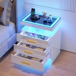 NIGHTSTAND WITH CHARGING STATION – LED, USB-C & DRAWERS - Media 1