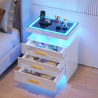 NIGHTSTAND WITH CHARGING STATION – LED, USB-C & DRAWERS