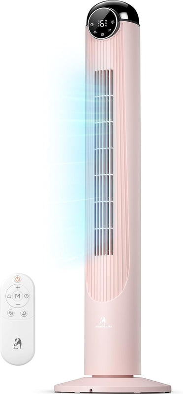 Tower Fan With Remote – 90° Oscillation, 36″ & 42″ - 42" Pink – 6 Speed