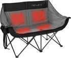 Heated Camping Chair for Adult Outdoor Activities - Portable Folding Heated Chair with 3 Adjustable Heat Levels, Heating Backrest Cushion Support 264LBS for Patio Camping (Battery Not Included)