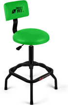 Rolling Mechanic Chair with Backrest and Footrest – Heavy Duty Shop Stool with Wheels, Adjustable Height Swivel Garage Chair