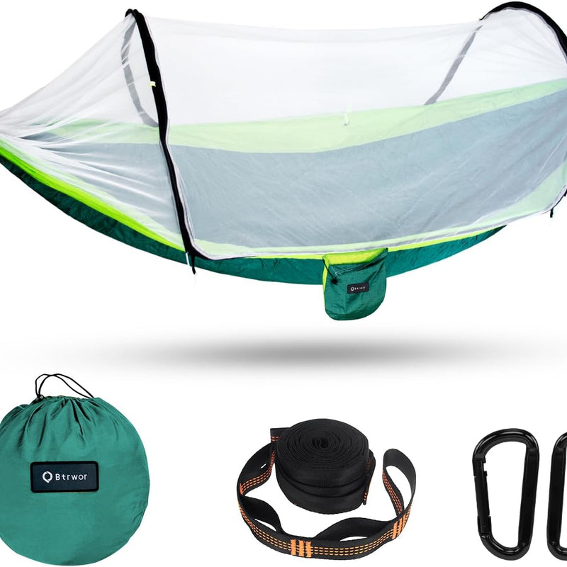 ULTRA-LIGHT POP-UP HAMMOCK WITH MOSQUITO NET – SOLO, 660 LB MAX LOAD
