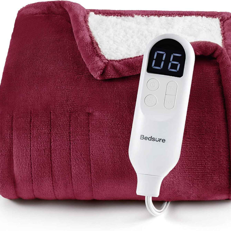 Heated Throw Blanket – Flannel & Sherpa, 6 Heat Levels